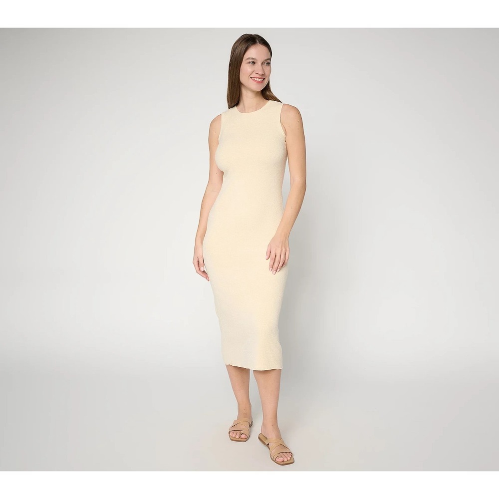 Barefoot Dreams Petite CozyChic Ultra Lite Rolled Edge Midi Dres, P Large #43E